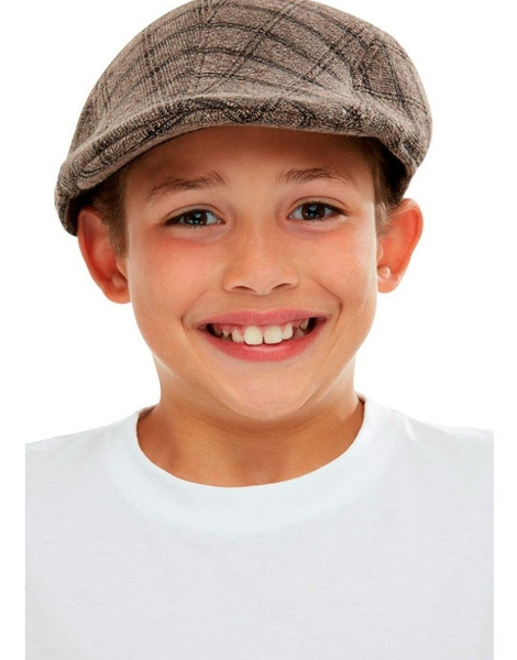 perecer cada vez Barbero Gorra cuadros marrón infantil