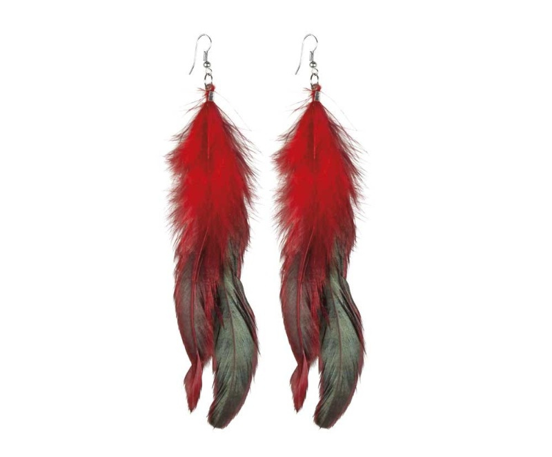 Pendientes India con plumas