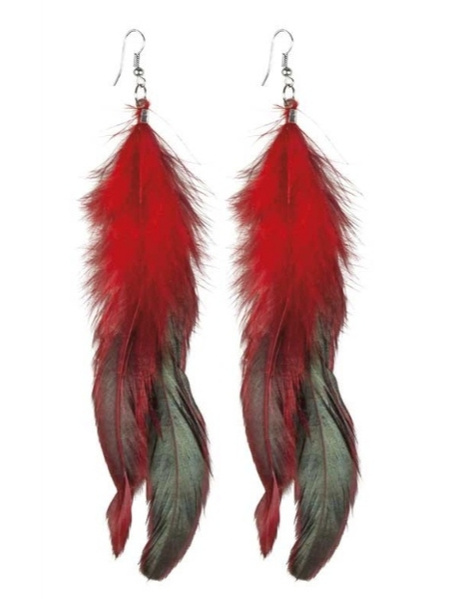 Pendientes India con plumas