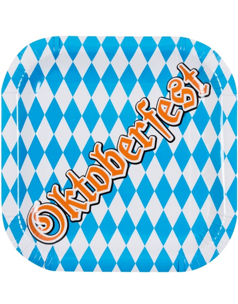 6 Platos Oktoberfest  desechables 25x25