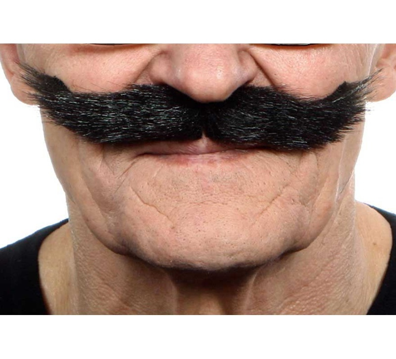 Bigote mostacho moreno deluxe