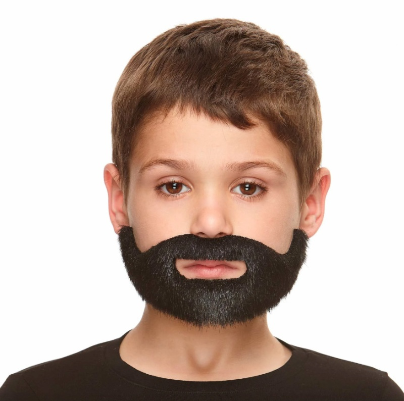 Barba y Bigote morena infantil deluxe