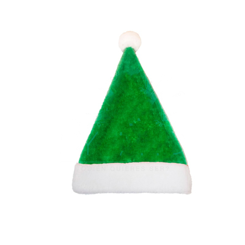 Gorro Papa Noel terciopelo verde adulto