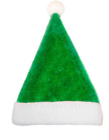 Gorro Papa Noel terciopelo verde adulto