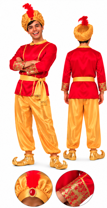 Disfraz Paje Rojo y Dorado adulto DM
