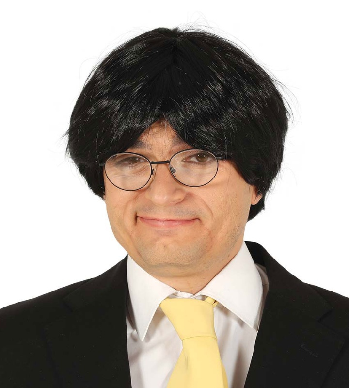 Peluca Político morena en caja