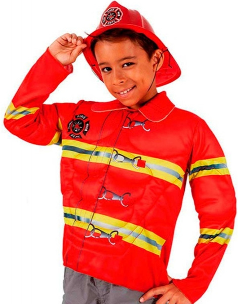 Disfraz de bombero rojo con sombrero para adulto por 23,25 €