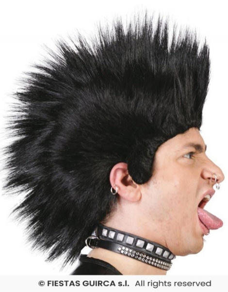 Peruca Punk preta na caixa