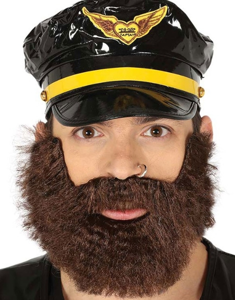 Barba castanha espessa