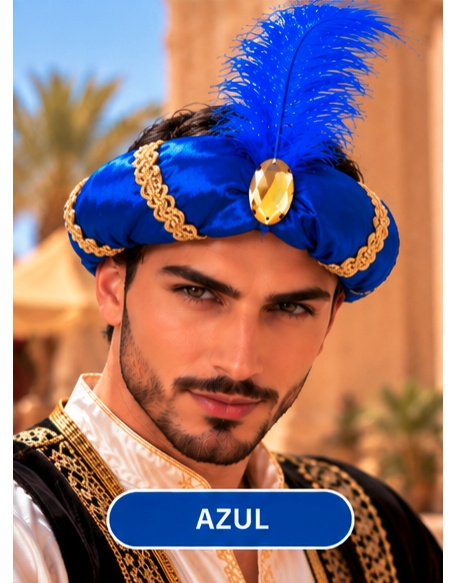 Turbante con pluma deluxe col.varios
