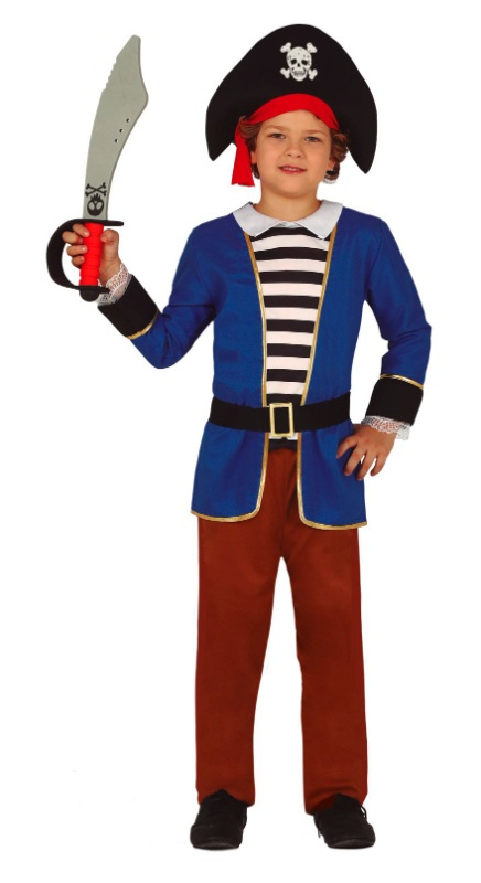 Disfraz Pirata azul para niño