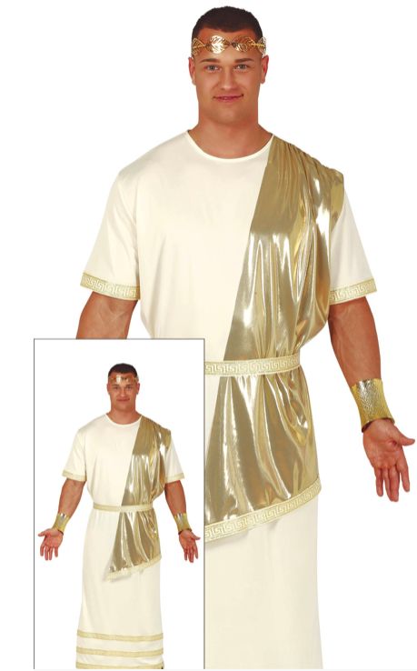 Fato de romano dourado para adulto
