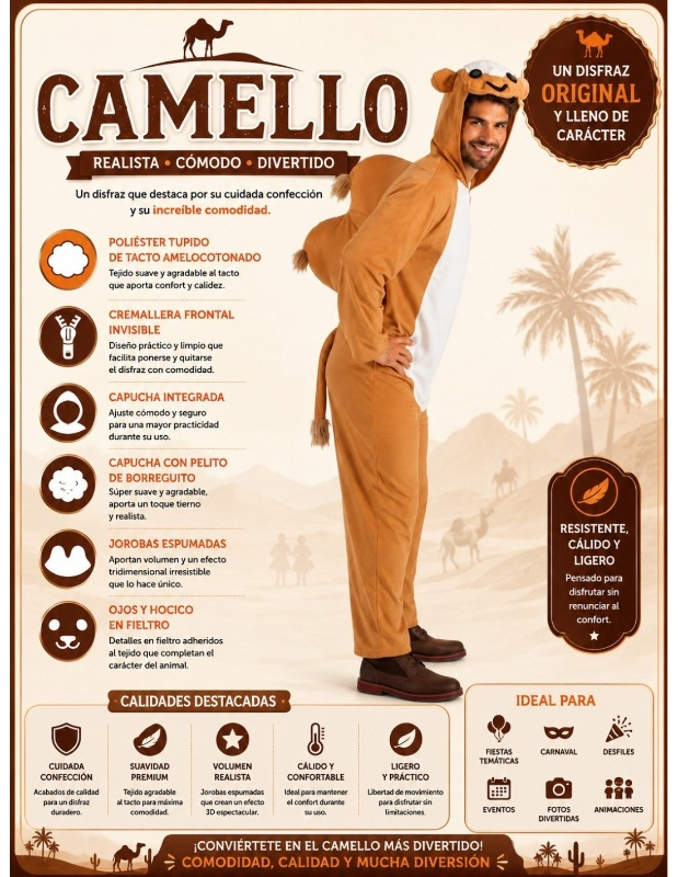 Fato de camelo adulto