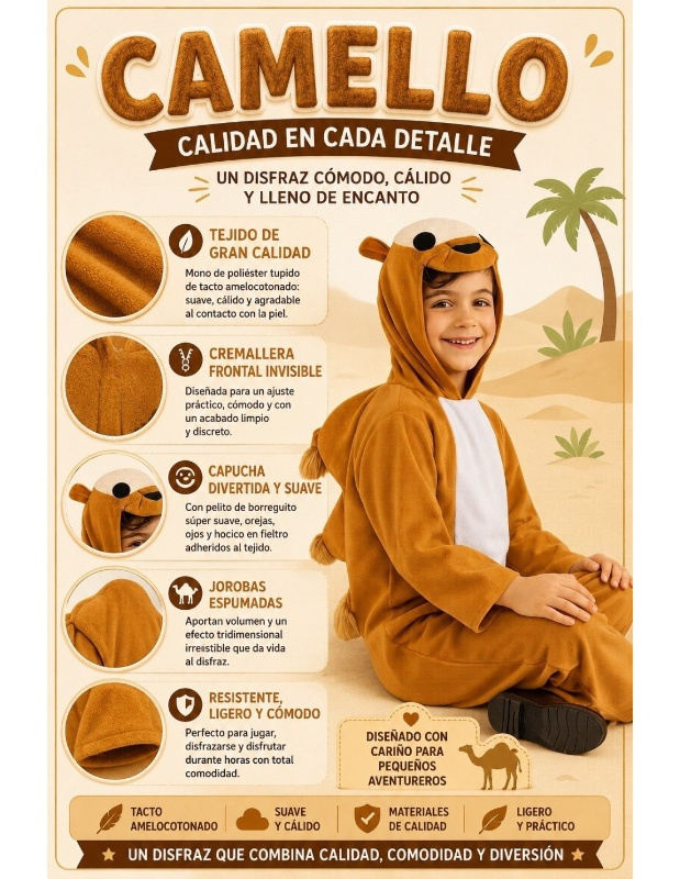 Fato de camelo para crianças e bebês
