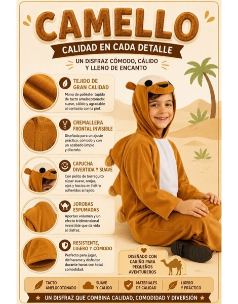 Fato de camelo para crianças e bebês