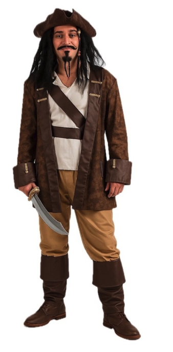 Traje pirata homem de luxo T.ML