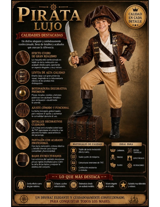 Fato de pirata fantasia para criança