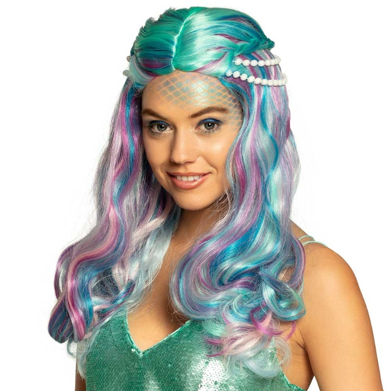 Peluca Sirena mechas colores deluxe