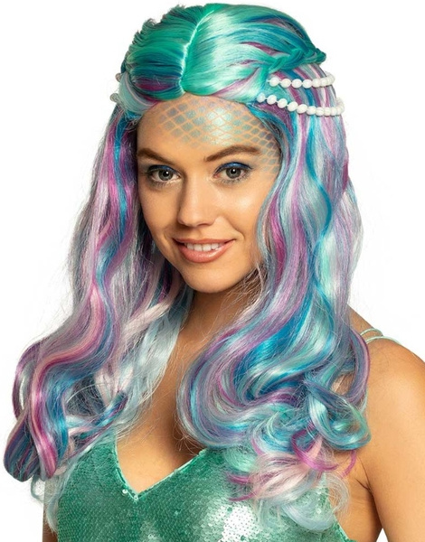 Peluca Sirena mechas colores deluxe