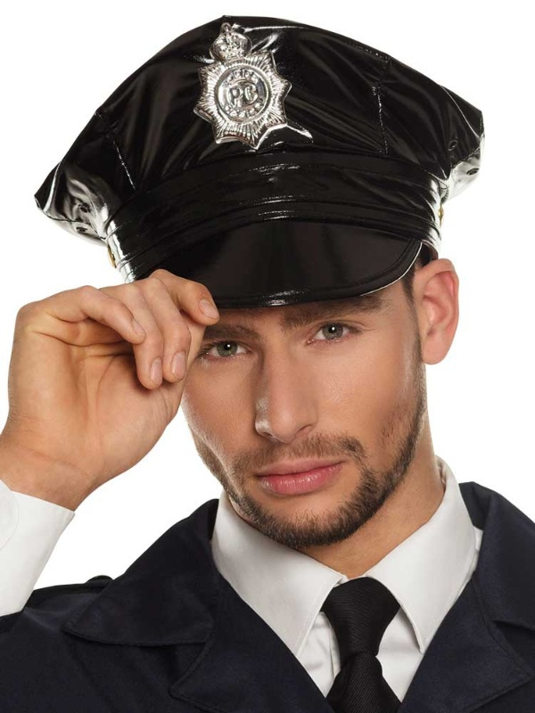 Gorra Oficial Policía negra adulto