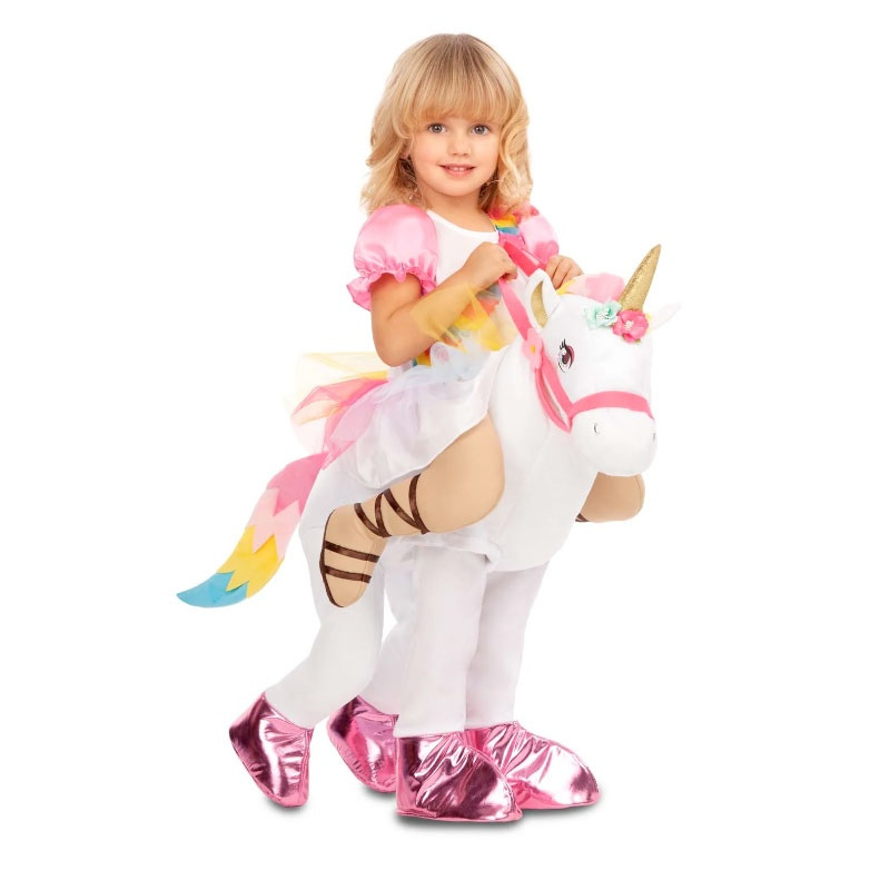 Fato de menina princesa unicórnio para viagem