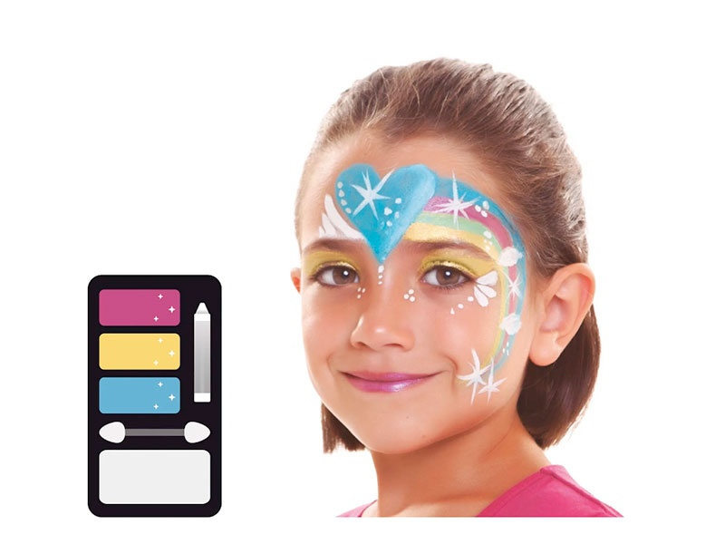 Set maquillaje arco iris perlado