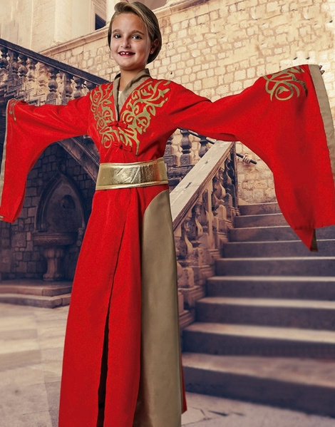 Disfraz Reina Medieval rojo infantil