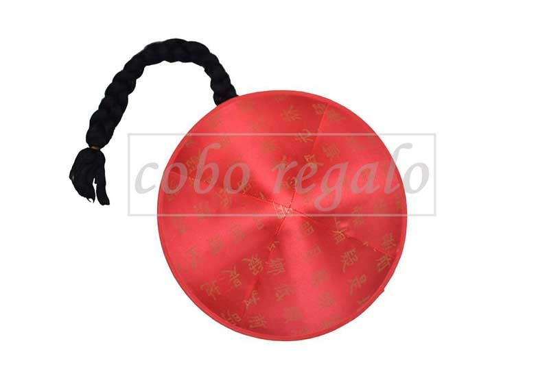 Gorro Chino rojo con trenza