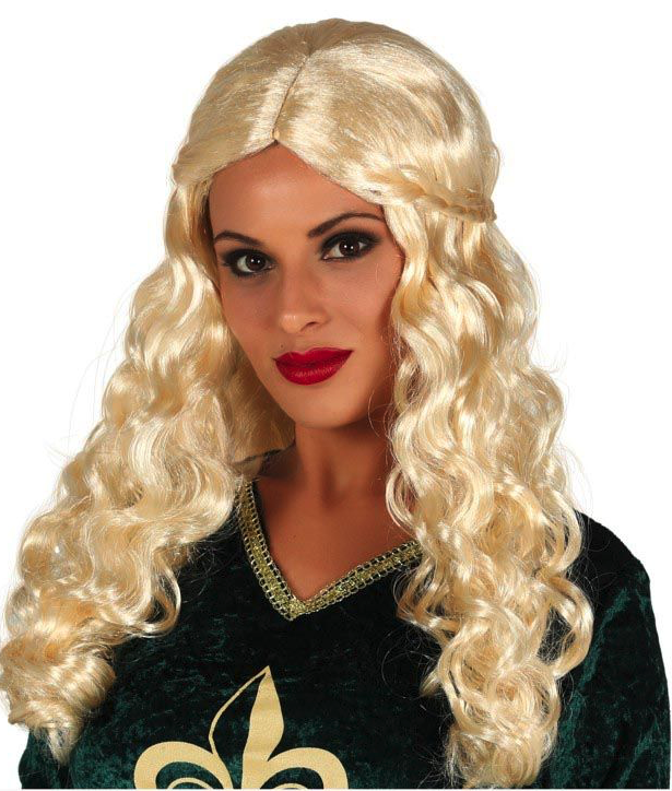 Peluca melena rubia con trenza en caja