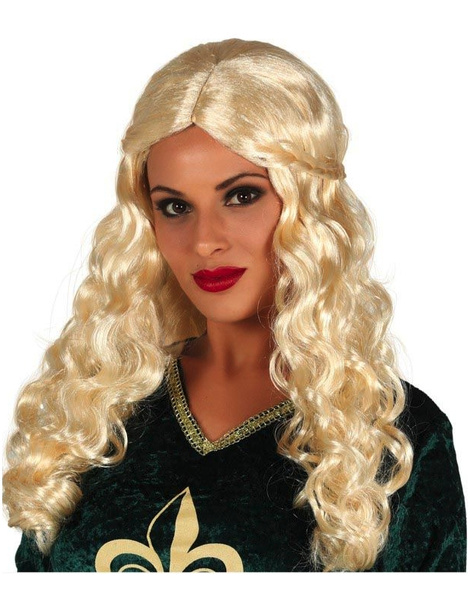 Peluca melena rubia con trenza en caja