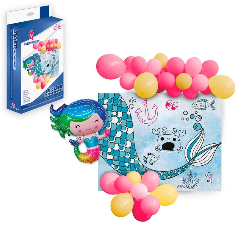 Cartel de Tela con Globos Sirena