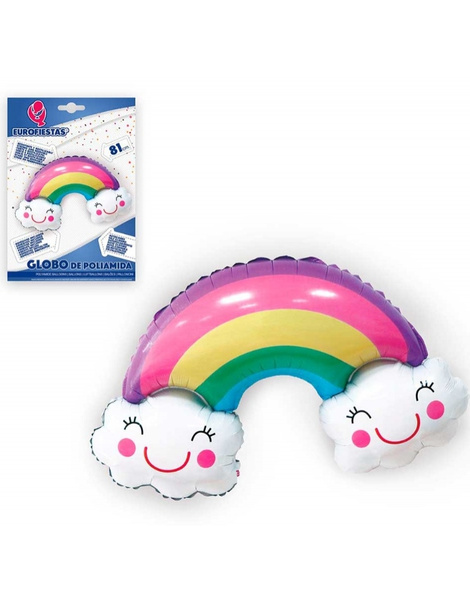 Globo Foil Arco Iris Nubes 81x55cms.