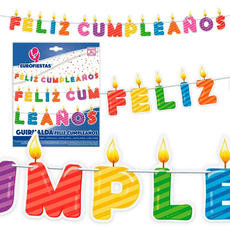 Guirnalda Feliz Cumple velas