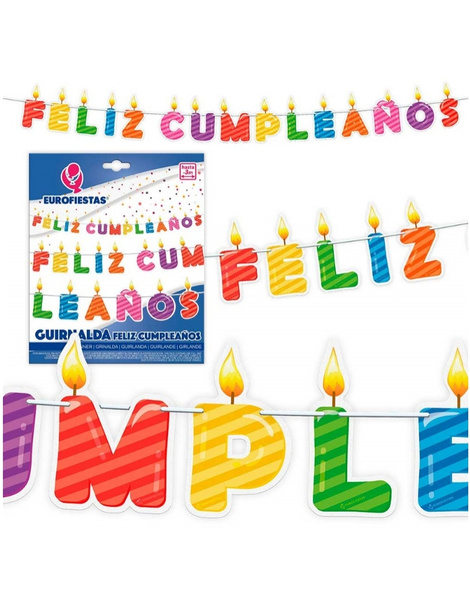 Guirnalda Feliz Cumple velas