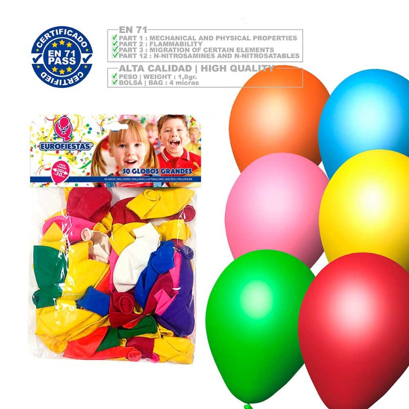 Globos R12  lisos Colores Surtidos 50uds