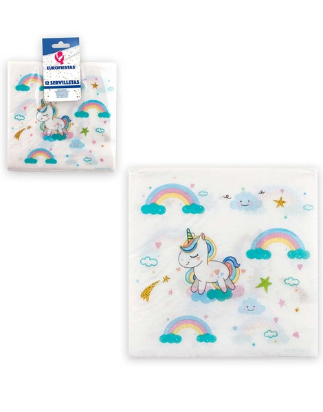 12 Servilletas colección Unicornios