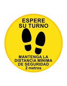 Pegatina Espere su Turno 36 cm.Diametro