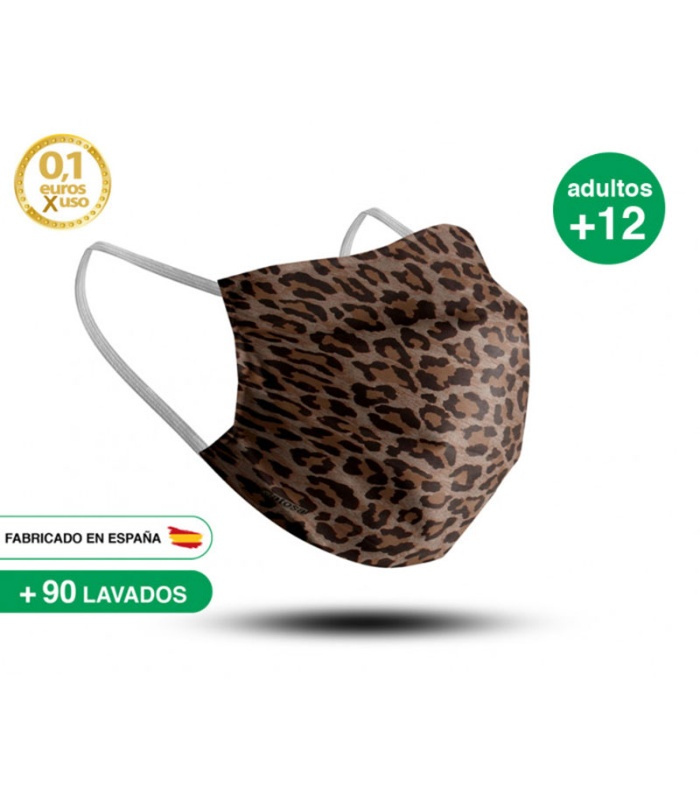 Mascarilla Higiénica Leopardo Adulto