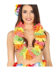 Collar Hawaiano multicolor neón