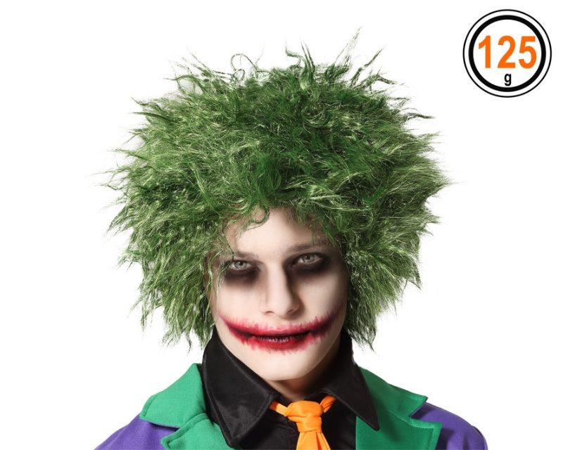 Peluca payaso verde sonrisa Halloween