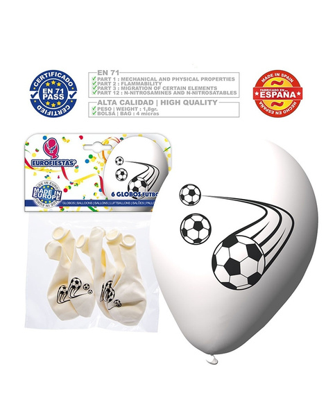 Globos Balón Fútbol estela 6 uds.