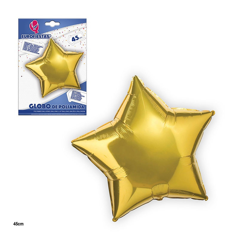 Globo poliamida Estrella oro 45cms.