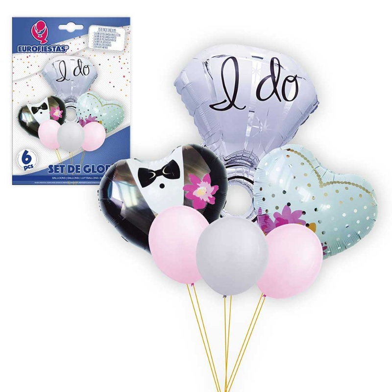 Set Globos 6 piezas Novios