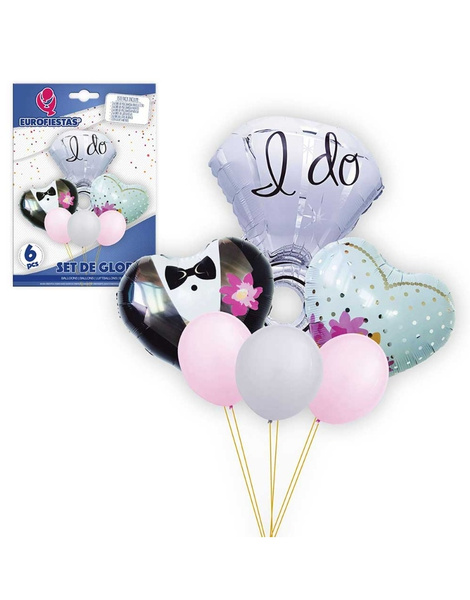 Set Globos 6 piezas Novios