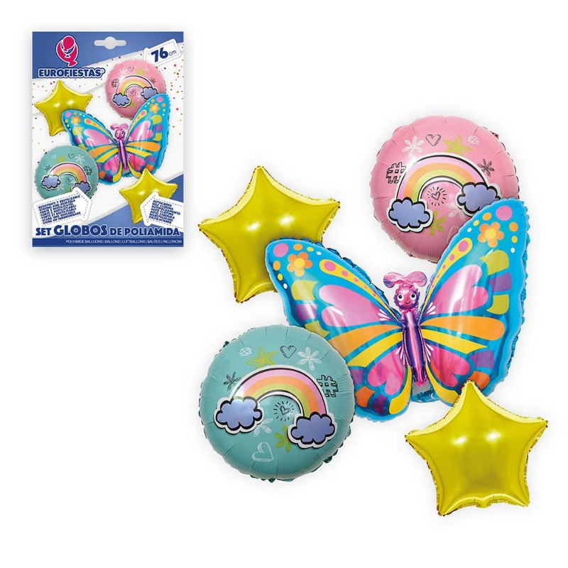 Set Globos Foil Mariposa