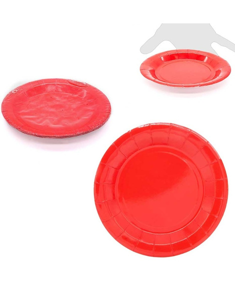 Platos desechables rojos pequeños 10 uds