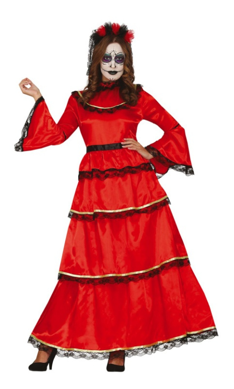 Disfraz Katrina roja  para mujer
