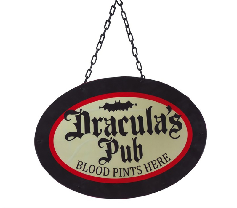 Letrero Draculas Pub 47x33cms leds