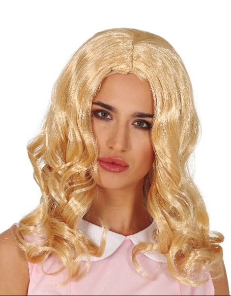 Peluca rubia en caja