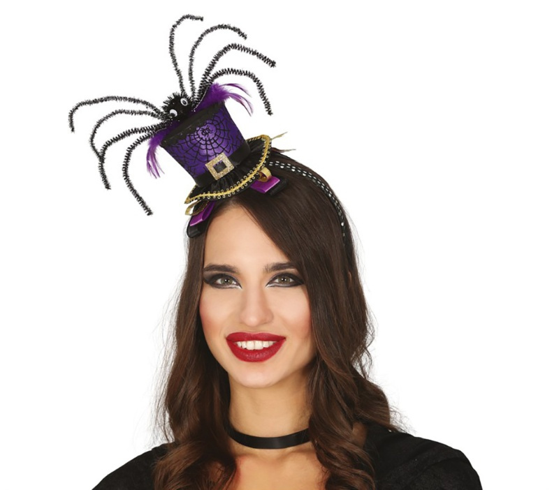 Diadema mini sombrero lila